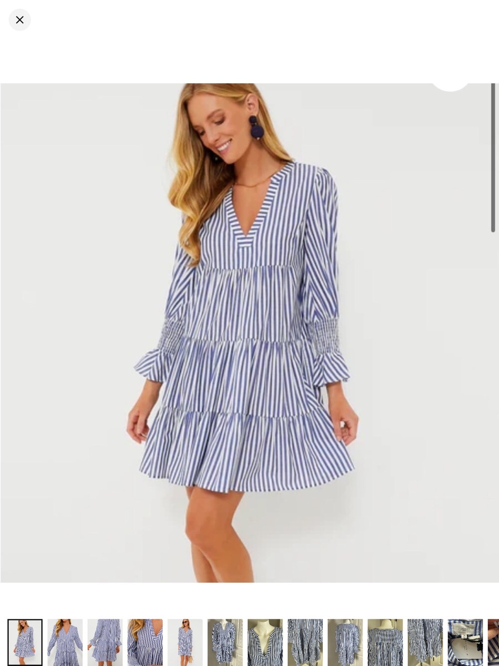 Pomander Place tiered mini dress 100% cotton summer ,resort wear dress SZ M